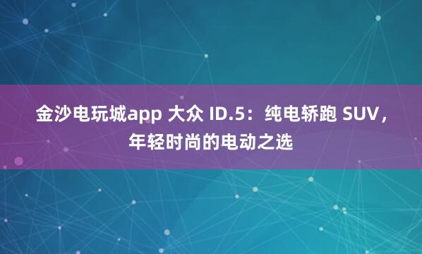 金沙電玩城app 大眾 ID.5:純電轎跑 SUV,年輕時尚的電動之選