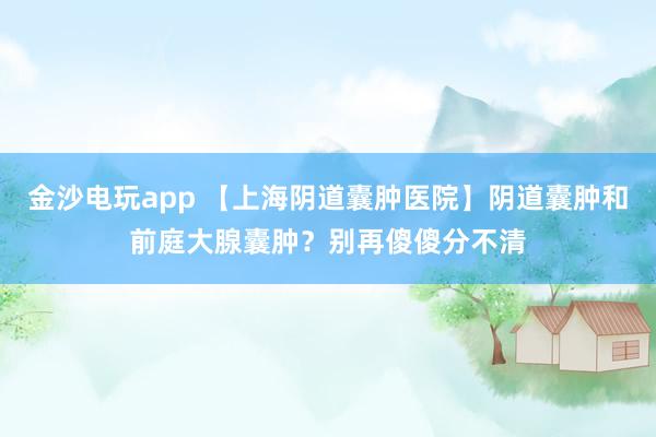 金沙電玩app 【上海陰道囊腫醫(yī)院】陰道囊腫和前庭大腺囊腫?別再傻傻分不清