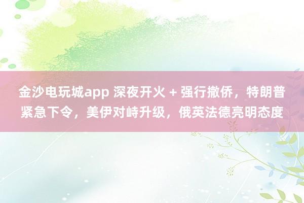 金沙電玩城app 深夜開火 + 強行撤僑，特朗普緊急下令，美伊對峙升級，俄英法德亮明態(tài)度